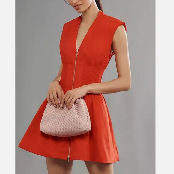 Anthropologie The Tommie Zip Front Mini Shirt Dress Red Size XL NWT - Picture 4 of 4